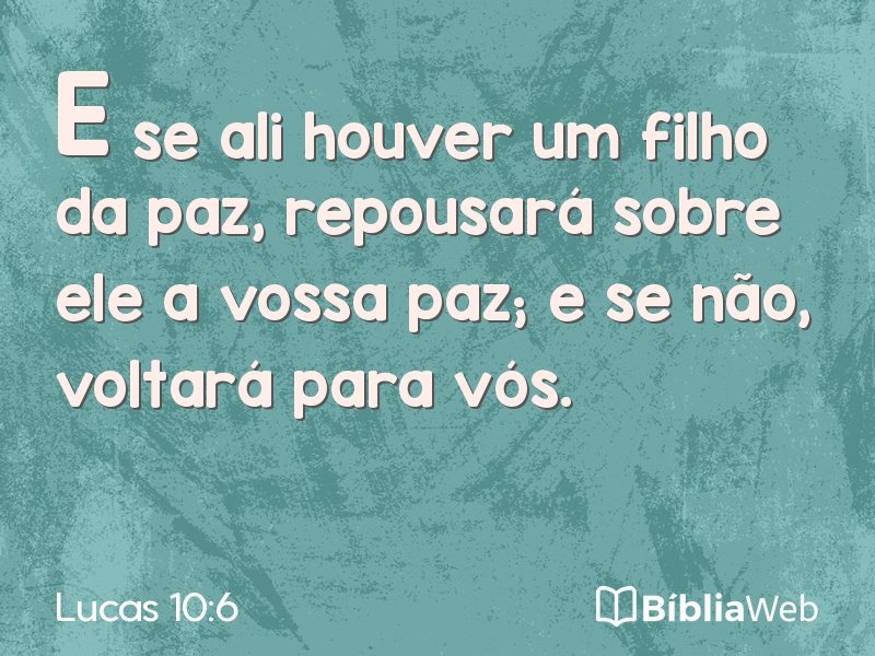 Lucas 10:6 em imagem para compartilhar