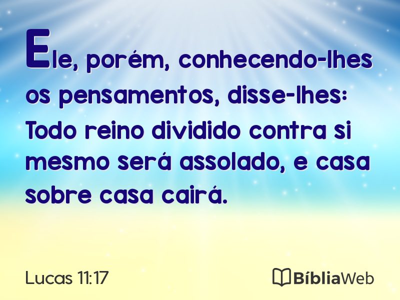 Lucas 11:17 em imagem para compartilhar