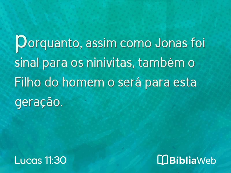 Lucas 11:30 em imagem para compartilhar