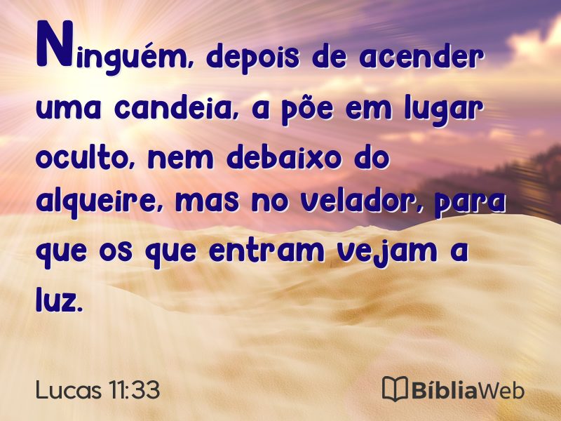 Lucas 11:33 em imagem para compartilhar