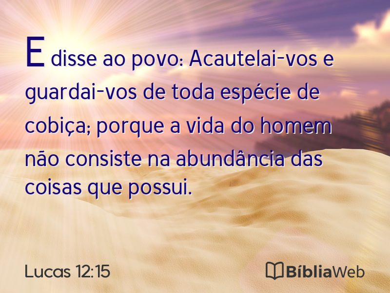 Lucas 12:15 em imagem para compartilhar