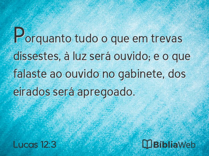 Lucas 12:3 em imagem para compartilhar