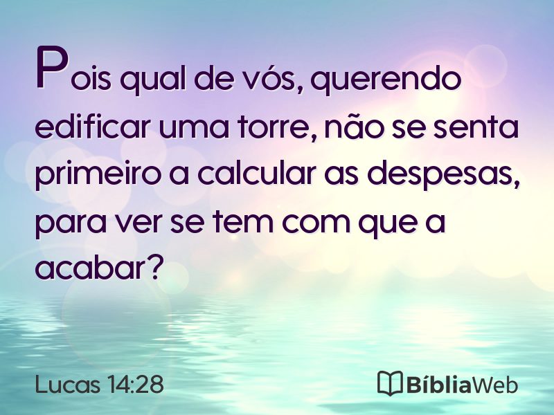 Lucas 14:28 em imagem para compartilhar