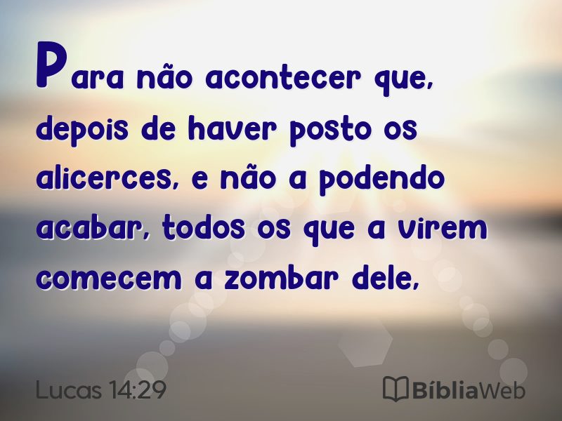 Lucas 14:29 em imagem para compartilhar