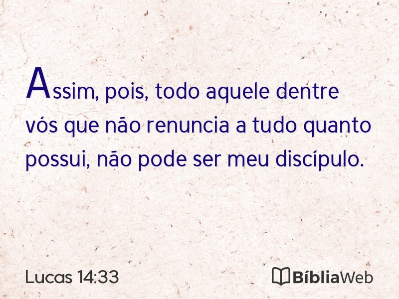 Lucas 14:33 em imagem para compartilhar