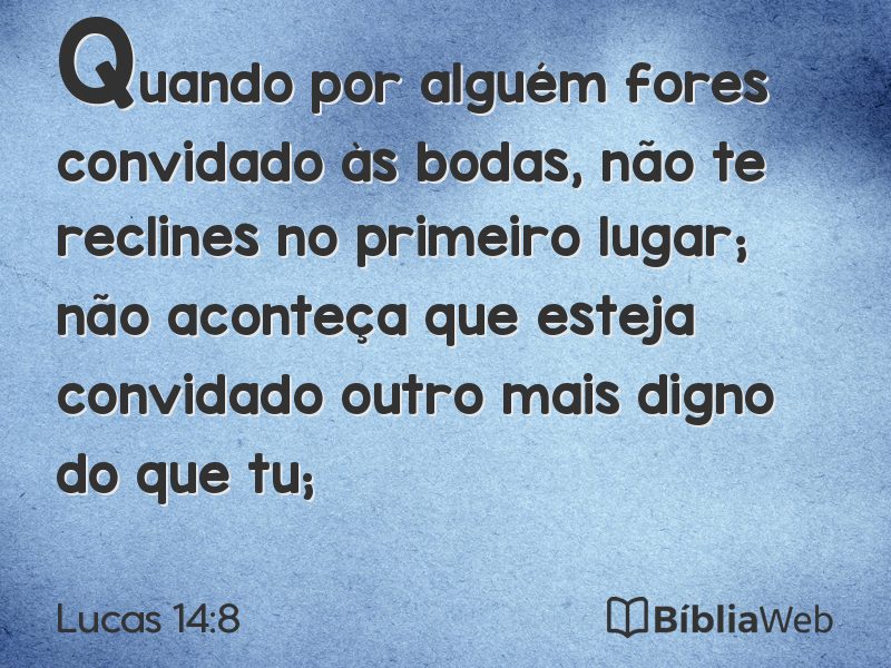Lucas 14:8 em imagem para compartilhar