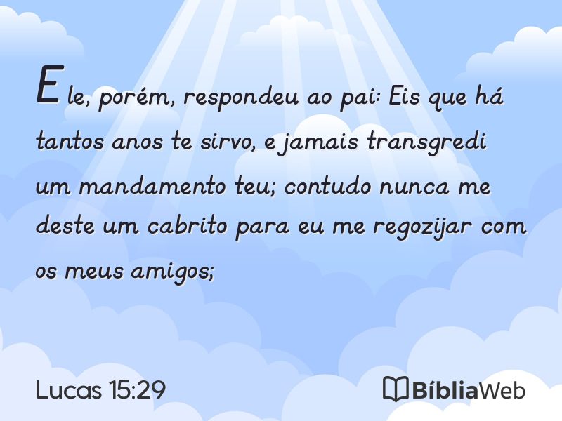 Lucas 15:29 em imagem para compartilhar