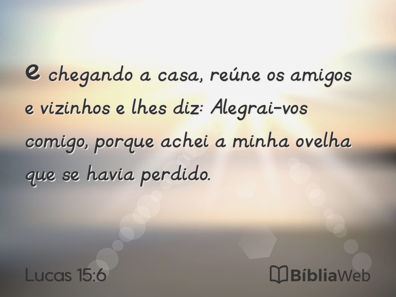 Lucas 15:6 em imagem para compartilhar