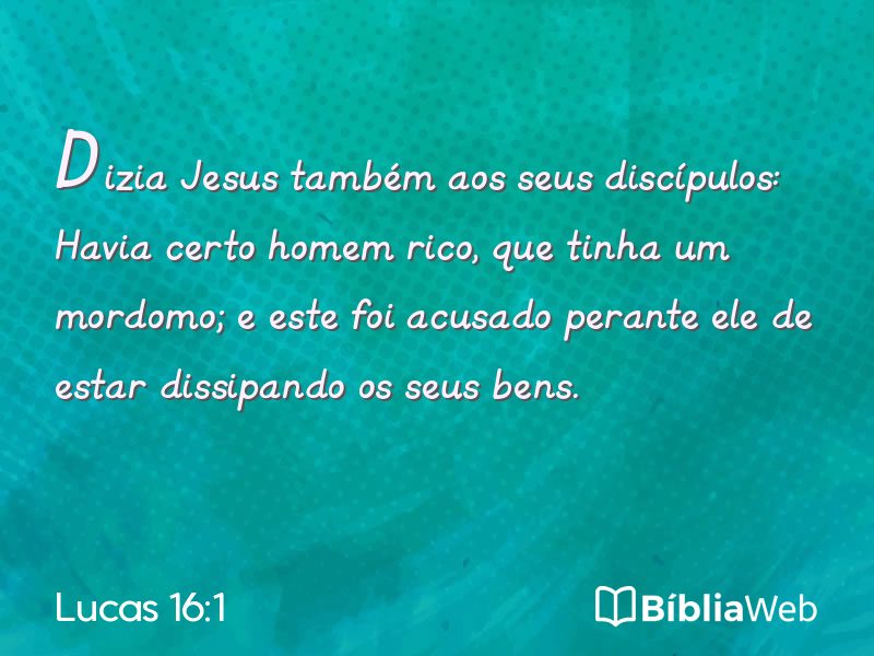 Lucas 16:1 em imagem para compartilhar