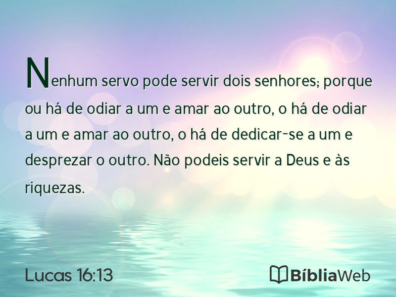 Lucas 16:13 em imagem para compartilhar