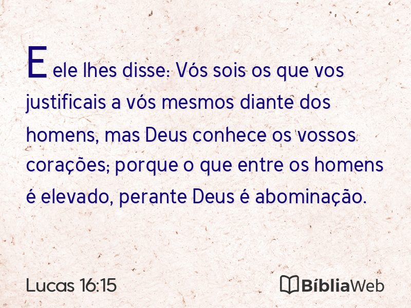 Lucas 16:15 em imagem para compartilhar