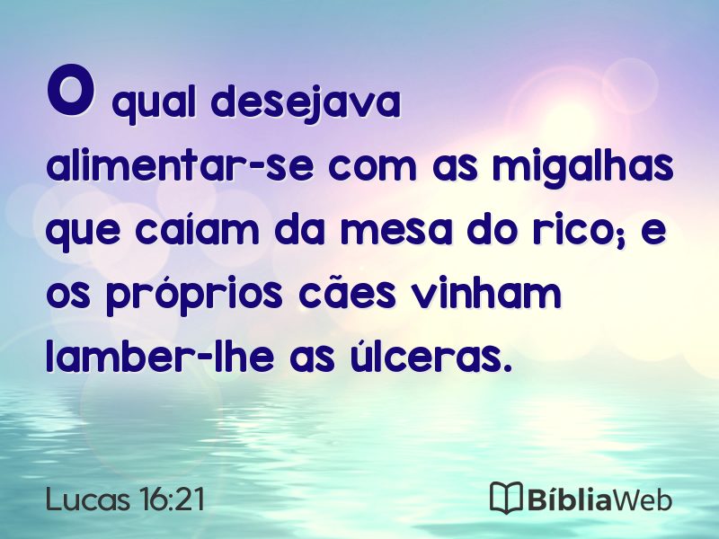 Lucas 16:21 em imagem para compartilhar