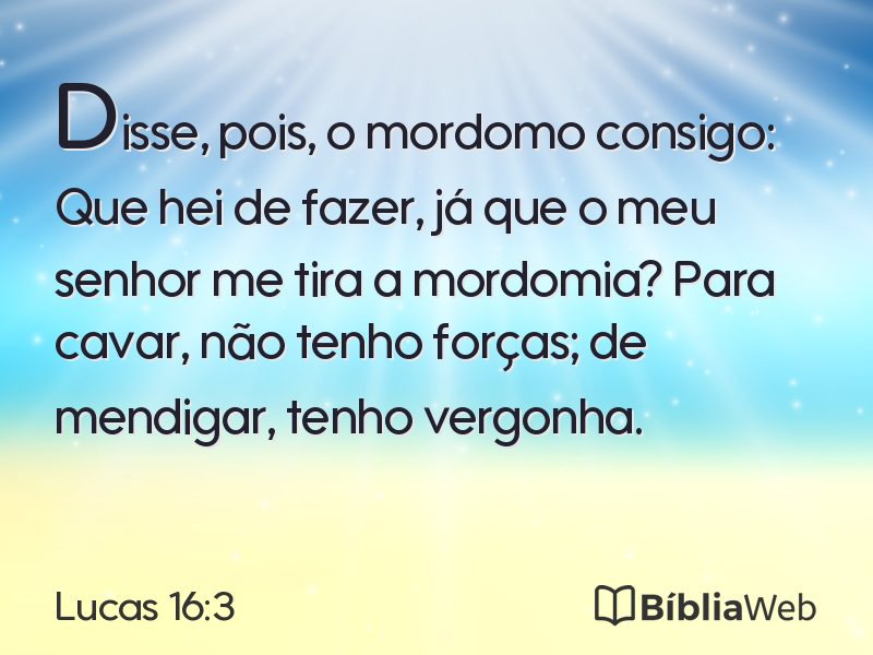 Lucas 16:3 em imagem para compartilhar