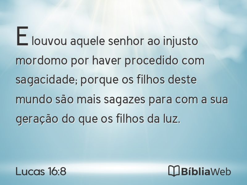 Lucas 16:8 em imagem para compartilhar