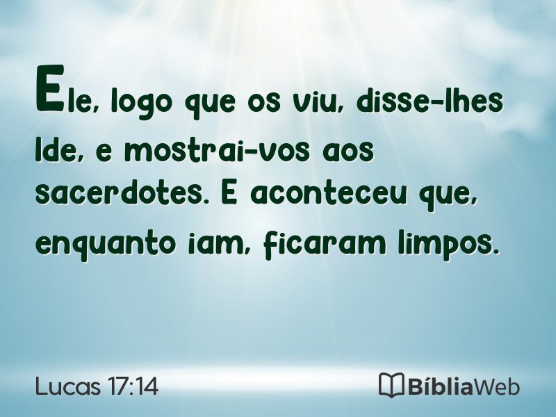 Lucas 17:14 em imagem para compartilhar