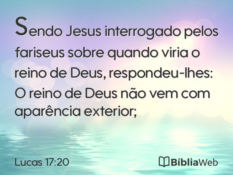 Lucas 17:20 em imagem para compartilhar