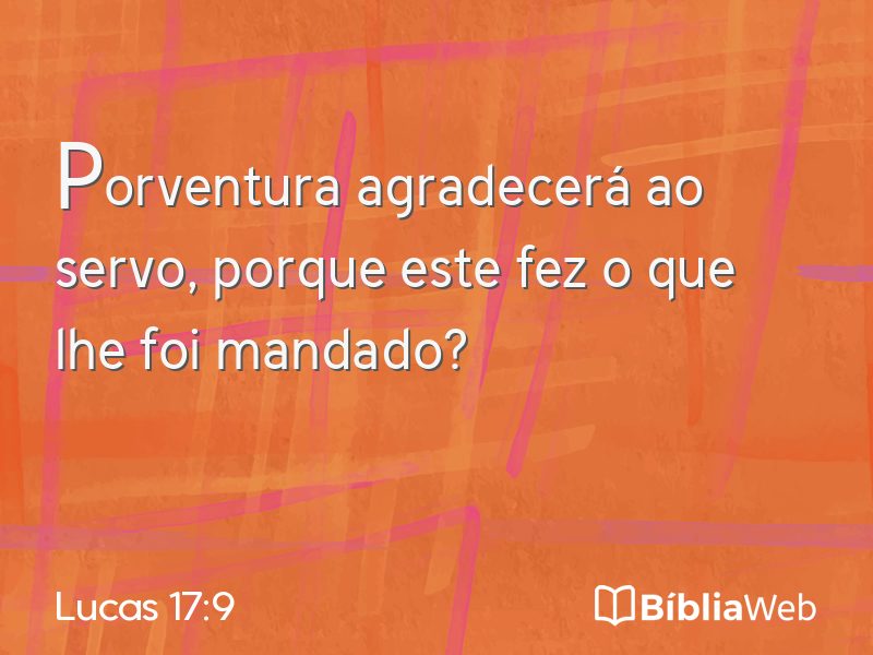Lucas 17:9 em imagem para compartilhar