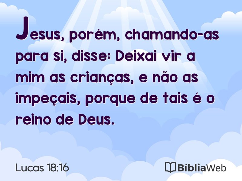Lucas 18:16 em imagem para compartilhar