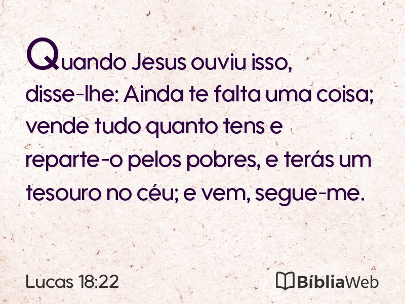 Lucas 18:22 em imagem para compartilhar