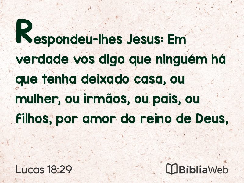 Lucas 18:29 em imagem para compartilhar