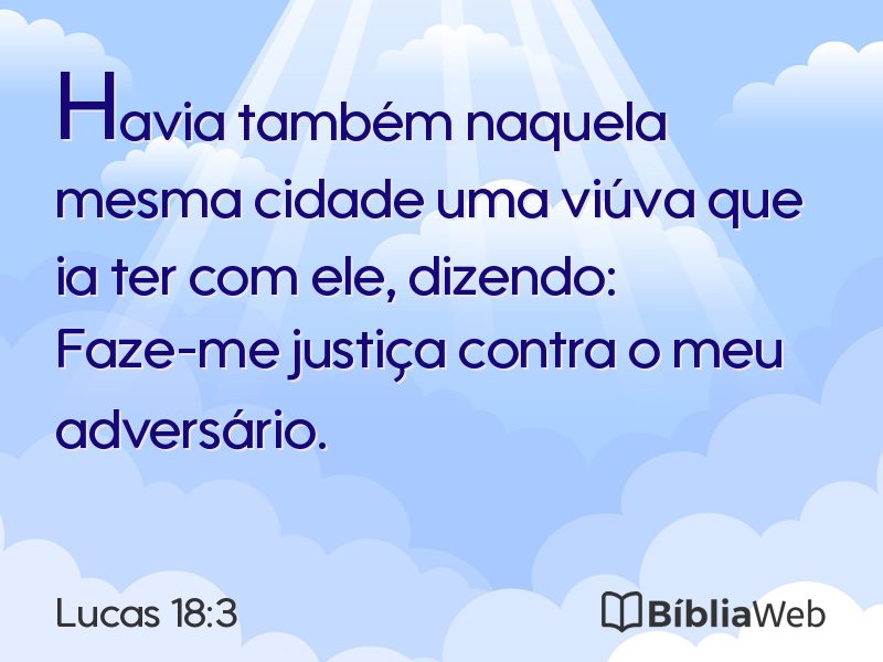 Lucas 18:3 em imagem para compartilhar