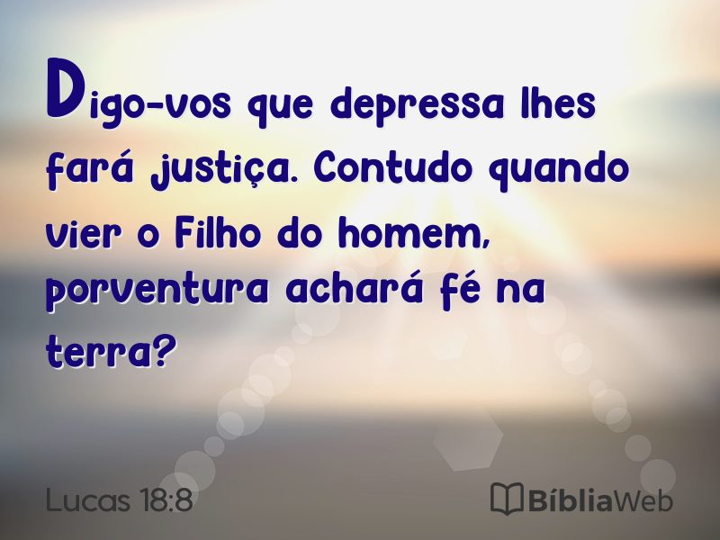 Lucas 18:8 em imagem para compartilhar