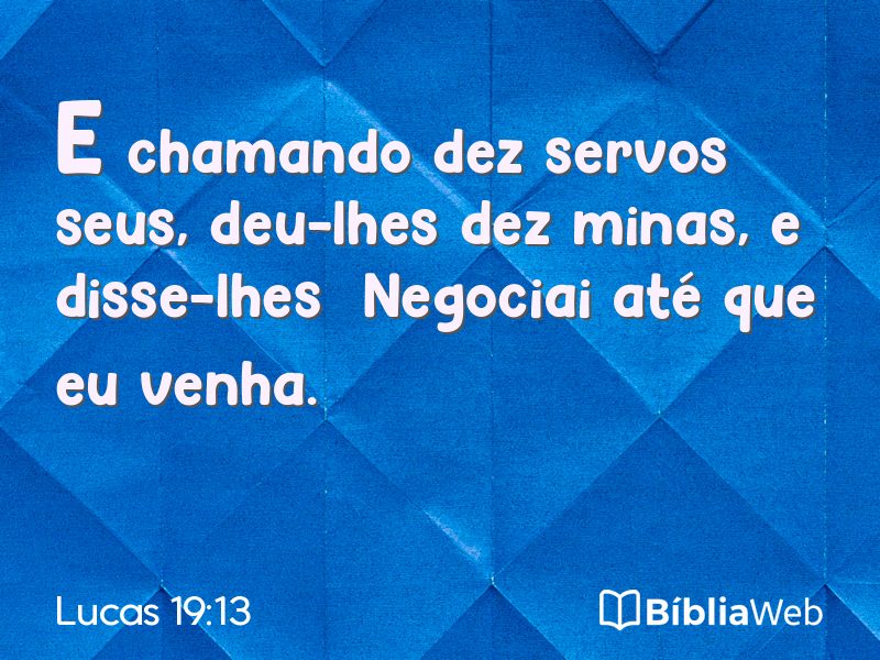 Lucas 19:13 em imagem para compartilhar