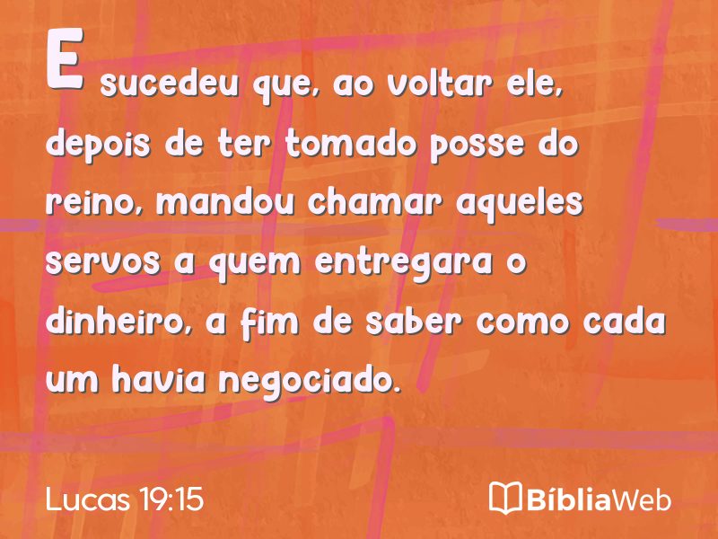 Lucas 19:15 em imagem para compartilhar
