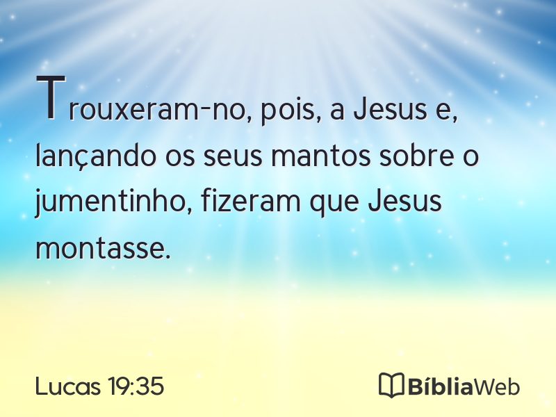 Lucas 19:35 em imagem para compartilhar