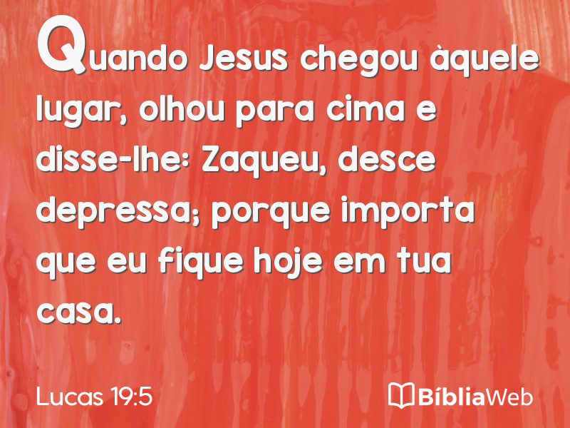 Lucas 19:5 em imagem para compartilhar