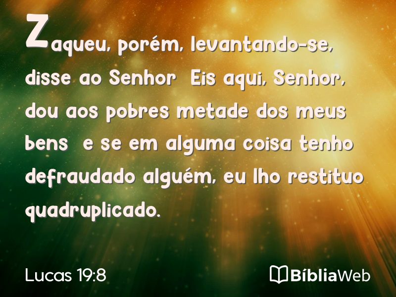 Lucas 19:8 em imagem para compartilhar