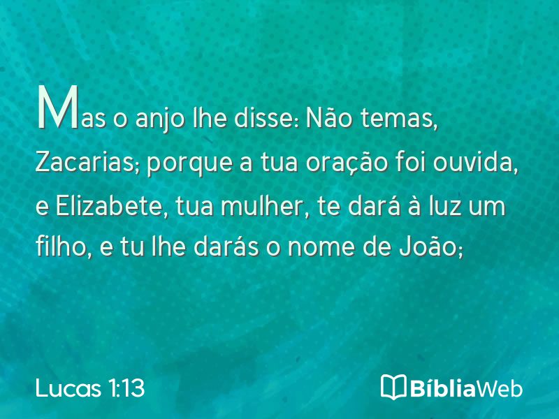 Lucas 1:13 em imagem para compartilhar