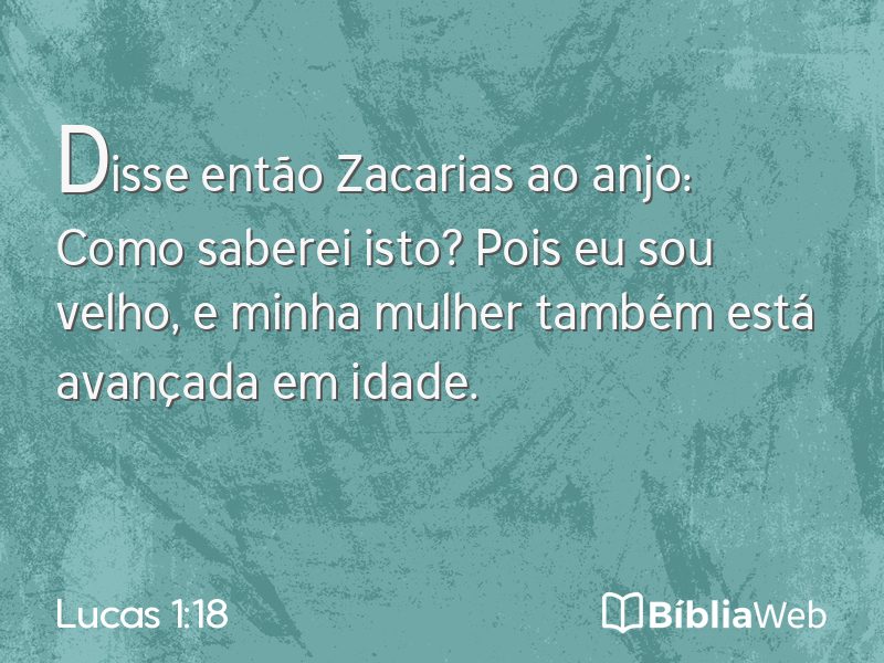 Lucas 1:18 em imagem para compartilhar