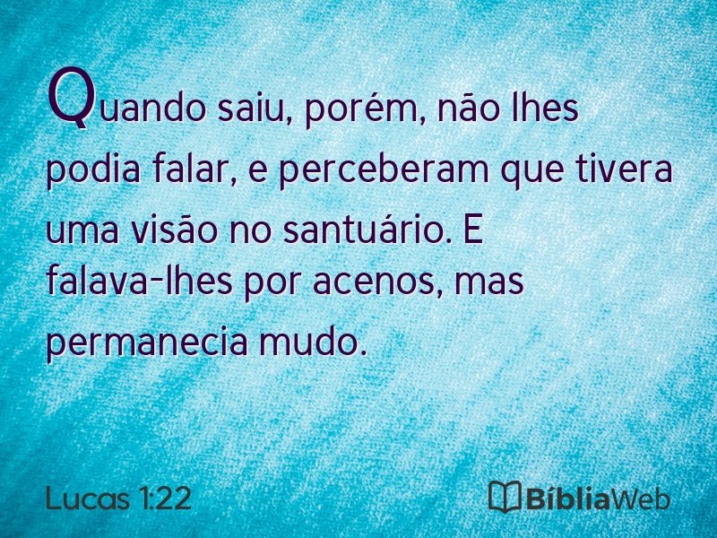 Lucas 1:22 em imagem para compartilhar