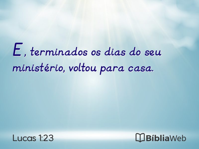 Lucas 1:23 em imagem para compartilhar
