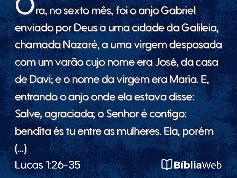 Lucas 1:26-35 em imagem para compartilhar