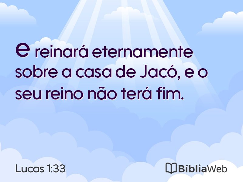 Lucas 1:33 em imagem para compartilhar