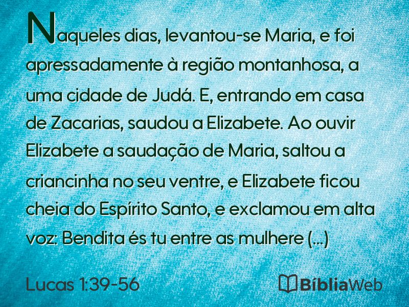 Lucas 1:39-56 em imagem para compartilhar