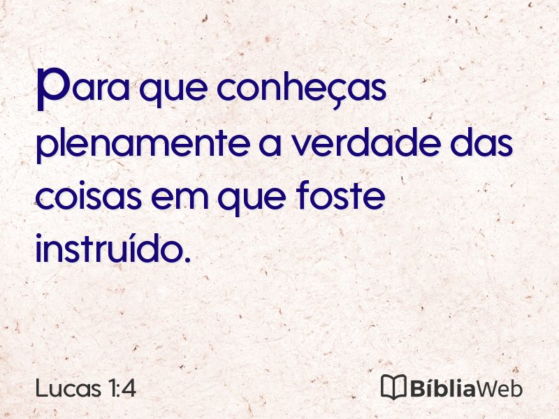 Lucas 1:4 em imagem para compartilhar