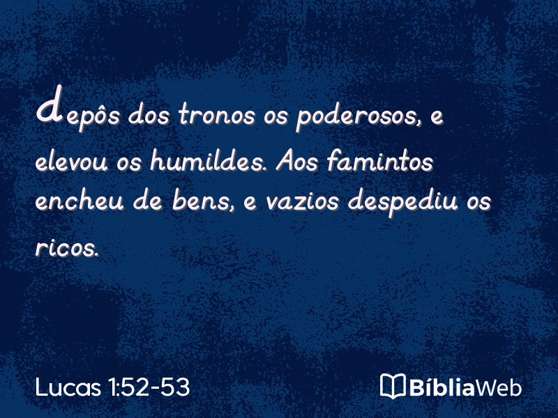 Lucas 1:52-53 em imagem para compartilhar