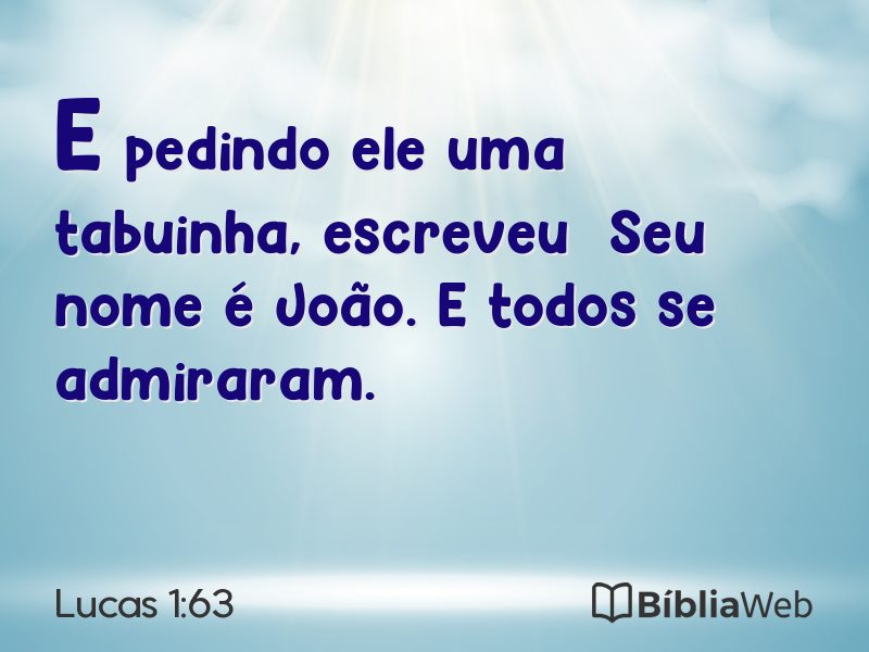 Lucas 1:63 em imagem para compartilhar