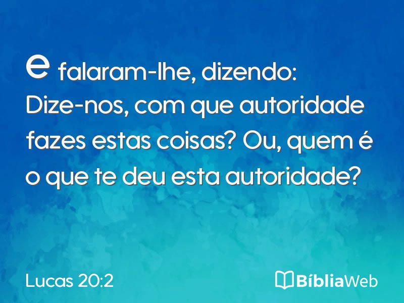 Lucas 20:2 em imagem para compartilhar