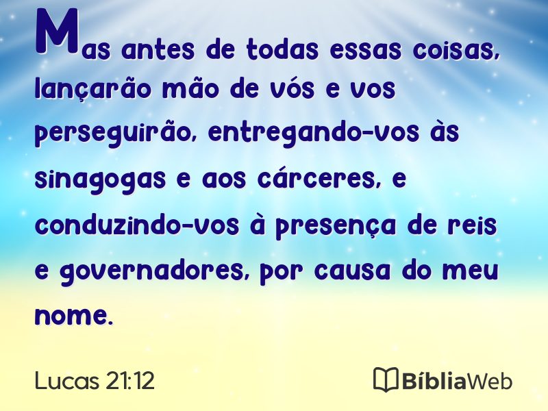 Lucas 21:12 em imagem para compartilhar