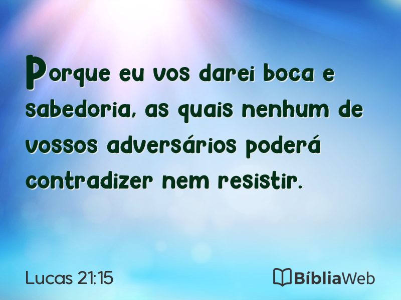 Lucas 21:15 em imagem para compartilhar