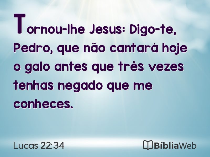 Lucas 22:34 em imagem para compartilhar