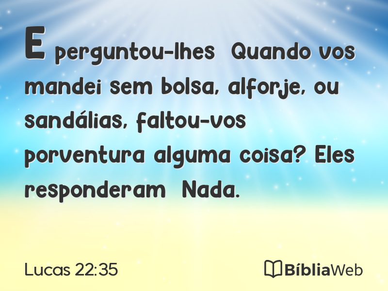 Lucas 22:35 em imagem para compartilhar