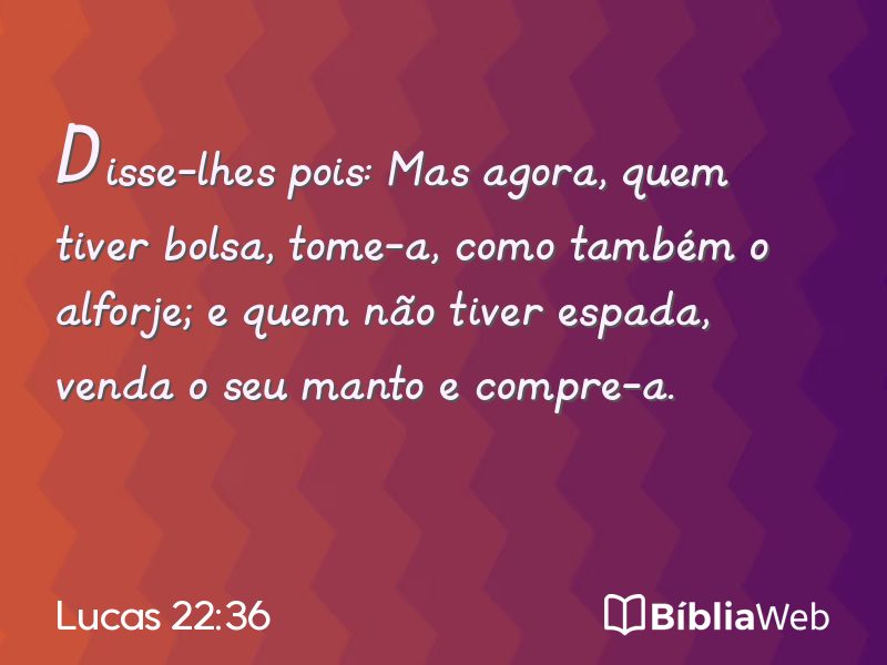 Lucas 22:36 em imagem para compartilhar