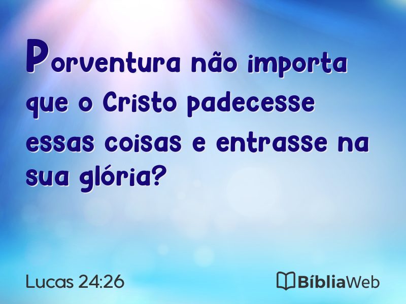 Lucas 24:26 em imagem para compartilhar