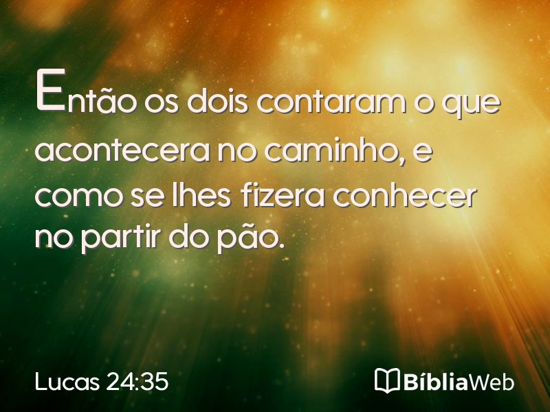 Lucas 24:35 em imagem para compartilhar