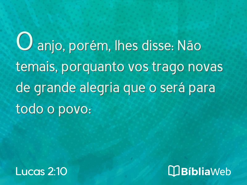 Lucas 2:10 em imagem para compartilhar